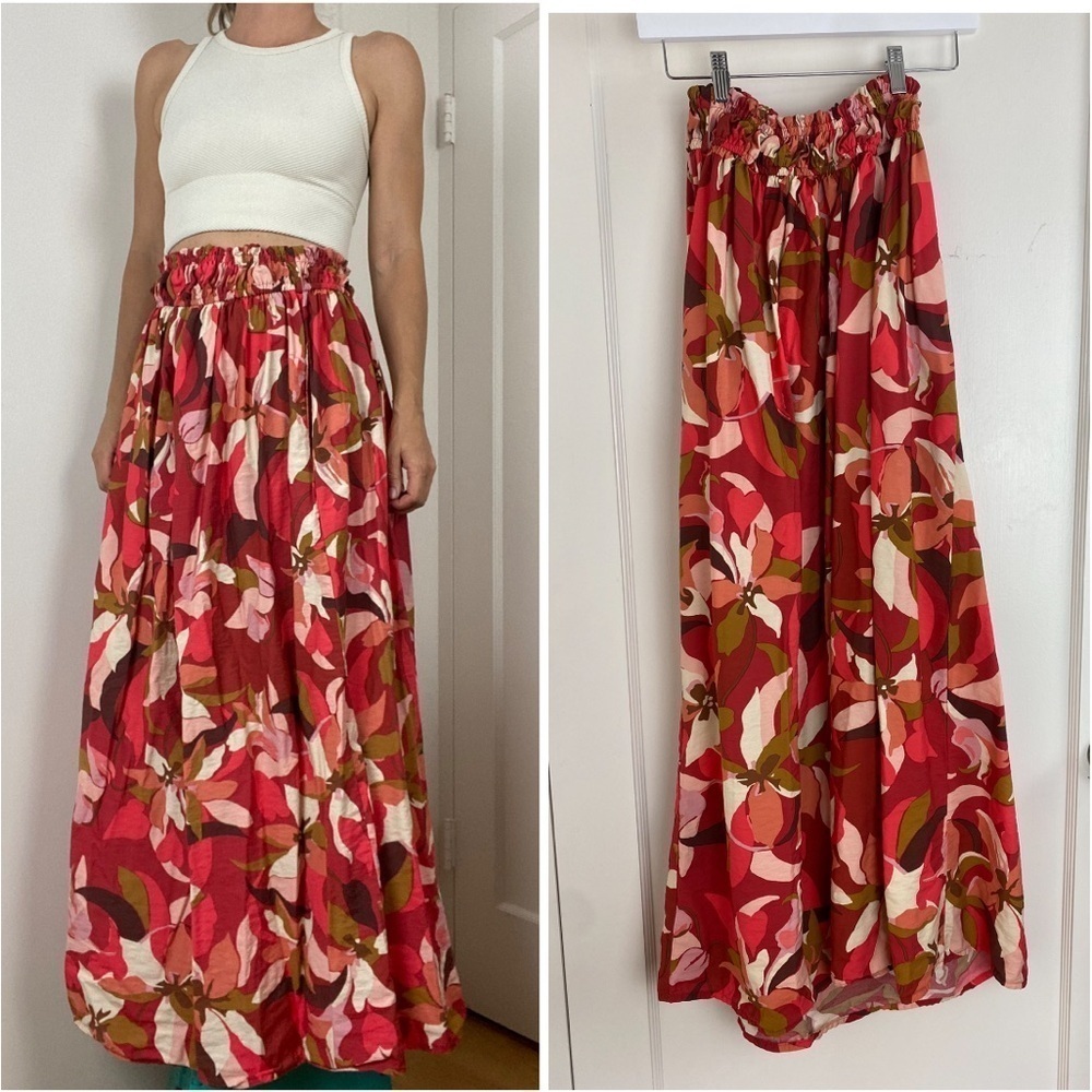 Hawaiian Floral Maxi Hula Skirt